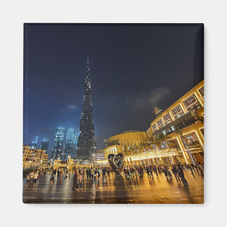 Imán Vista de la arquitectura futurista Burj Khalifa
