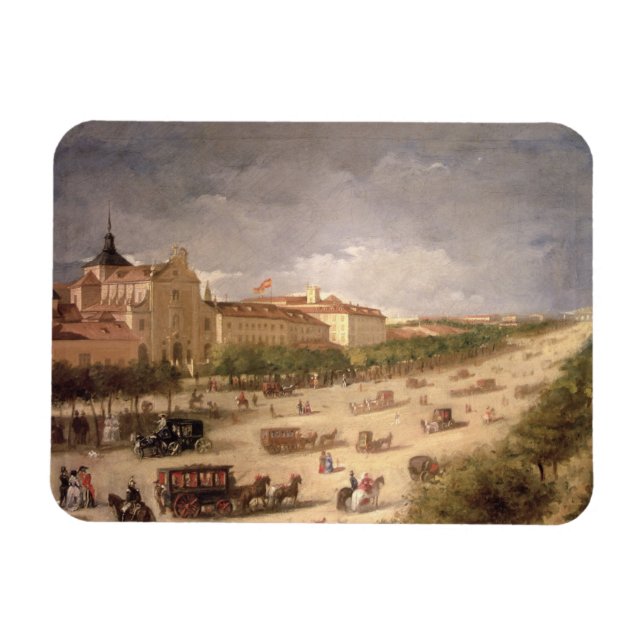 Imán Vista de la Calle de Alcalá, Madrid (óleo sobre li (Horizontal)