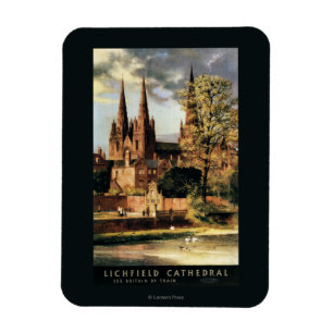 Imán Vista de la catedral de Lichfield