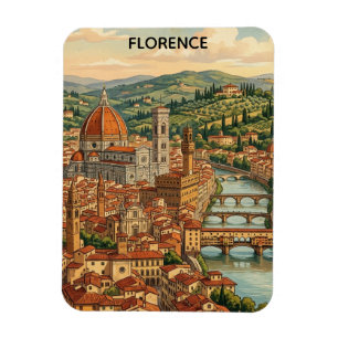Imán Vista de la ciudad de Florencia Italia Toscana Vin