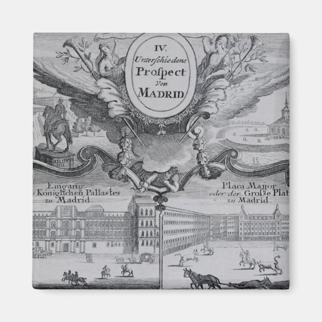 Imán Vista de la ciudad de Madrid (Frente)