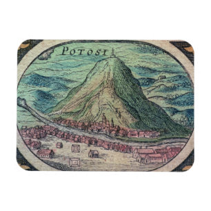 Imán Vista de la ciudad de Potosi, Bolivia, con su famo