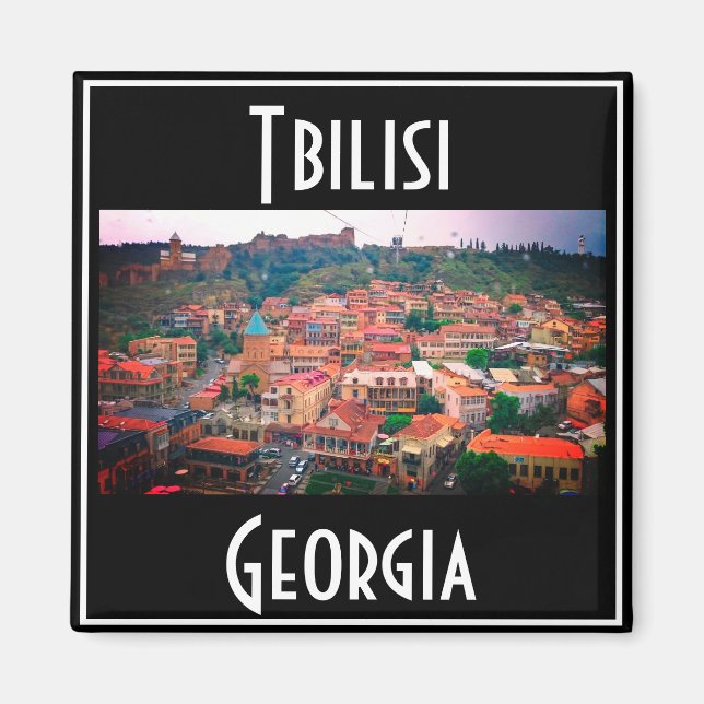 Imán Vista de la ciudad de Tiflis Georgia Arquitectura  (Frente)