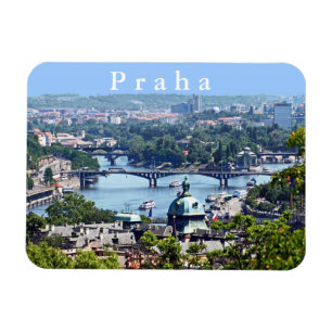 Imán Vista de la ciudad del castillo de Praga