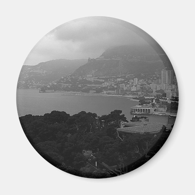 Imán Vista de la costa de Mónaco Montecarlo (Frente)