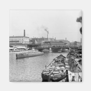 Imán Vista de la diversión del río, Berlín, c.1910