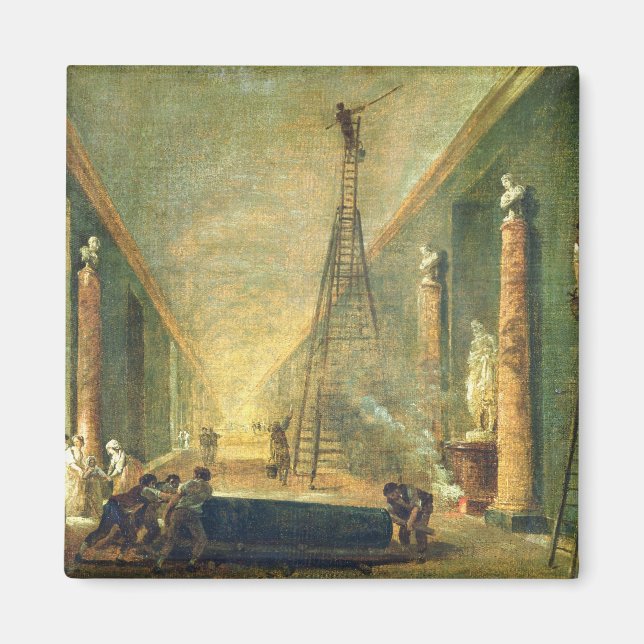 Imán Vista de la Gran Galería del Louvre (Frente)