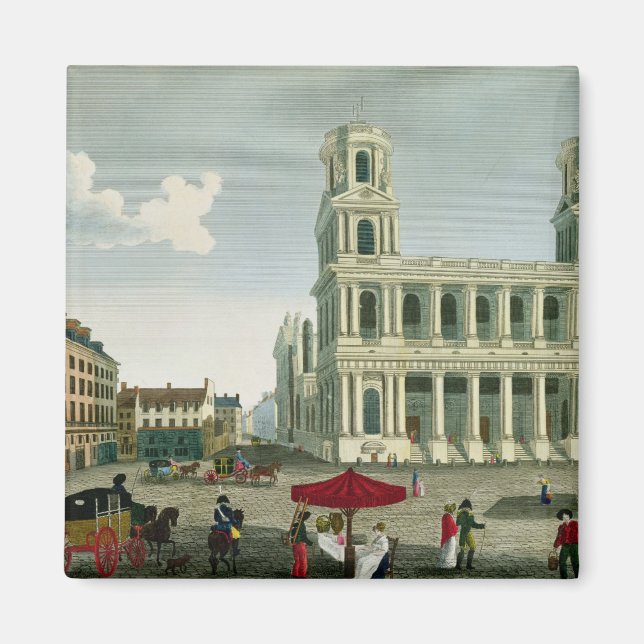Imán Vista de la iglesia de Saint-Sulpice (Frente)