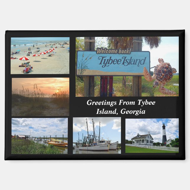 Imán Vista de la isla Tybee, Georgia (Anverso)