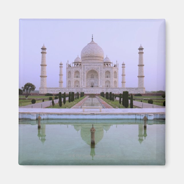 Imán vista de la mañana del Taj Mahal reflejada en (Frente)