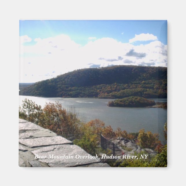 Imán Vista de la montaña del oso, río Hudson, NY (Frente)