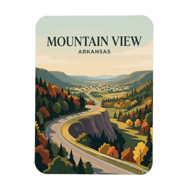 Imán Vista de la Montaña EE. UU. (Vertical)