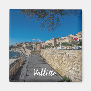 Imán Vista de la muralla y el puerto de La Valeta Magne