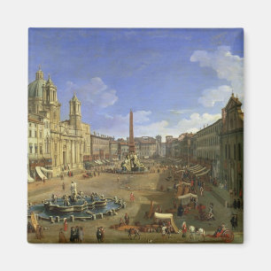 Imán Vista de la plaza Navona, Roma