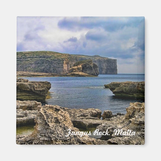 Imán Vista de la Roca del Hongo en Malta (Frente)