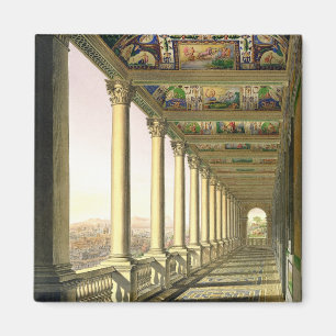 Imán Vista de la tercera logia del piso en el Vatican,