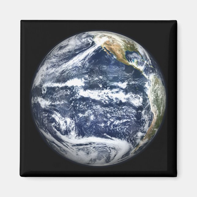 Imán Vista de la Tierra Plena centrada sobre el océano  (Frente)