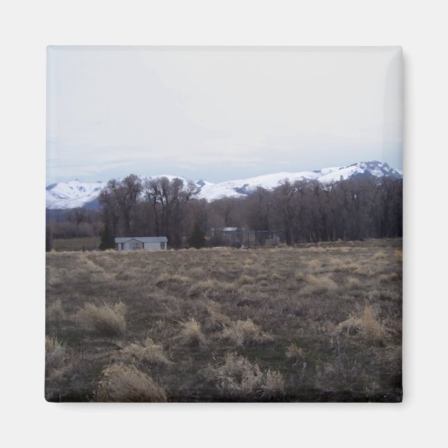 Imán Vista De Las Montañas Ruby (Frente)