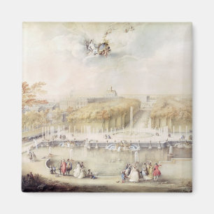 Imán Vista de los jardines y del castillo francés de