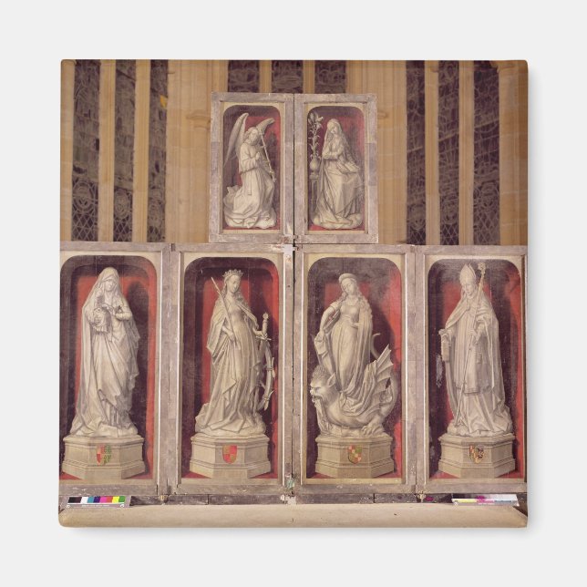 Imán Vista de los paneles del retablo cerrado (Frente)