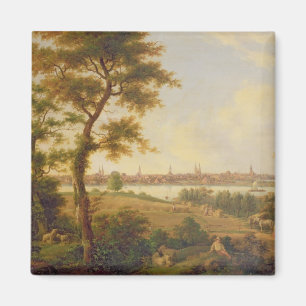 Imán Vista de Lubeck, 1869 (aceite en lona)