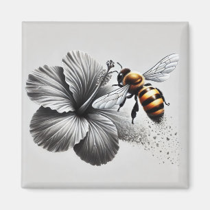 Imán Vista de macro detallada de una abeja de miel