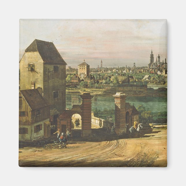 Imán Vista de Múnich, c. 1761 (aceite sobre lienzo) (Frente)