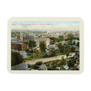 Imán Vista de ojos de pájaro, Winston Salem, NC Vintage