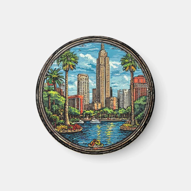 Imán Vista de Orlando con rascacielos (Frente)