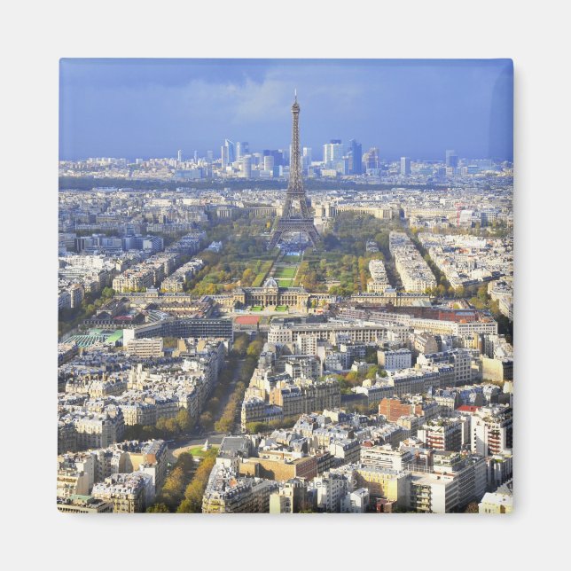 Imán Vista de París con Torre Eiffel y Defensa (Frente)