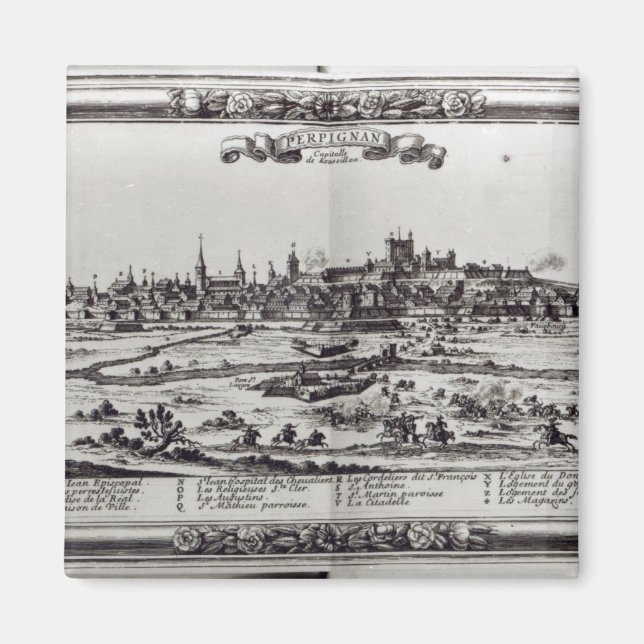 Imán Vista de Perpiñán, sur de Francia, c.1645 (Frente)