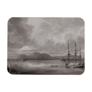 Imán Vista de Río de Manila (litografía)