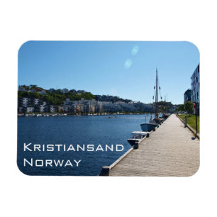 Imán Vista De Riverside En Kristiansand, Noruega