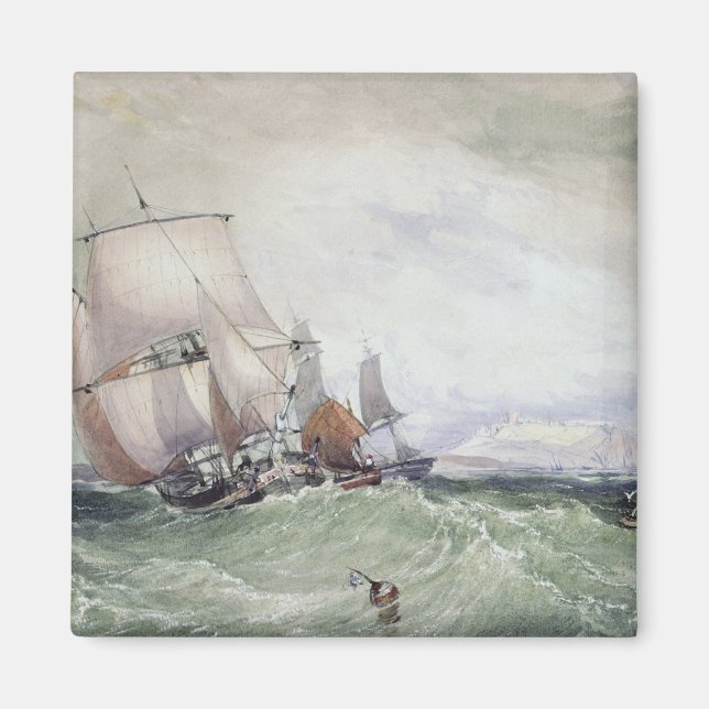 Imán Vista de Scarborough, con un Collier Brig (Frente)