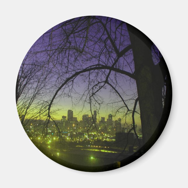 Imán Vista de Seattle al amanecer (Frente)