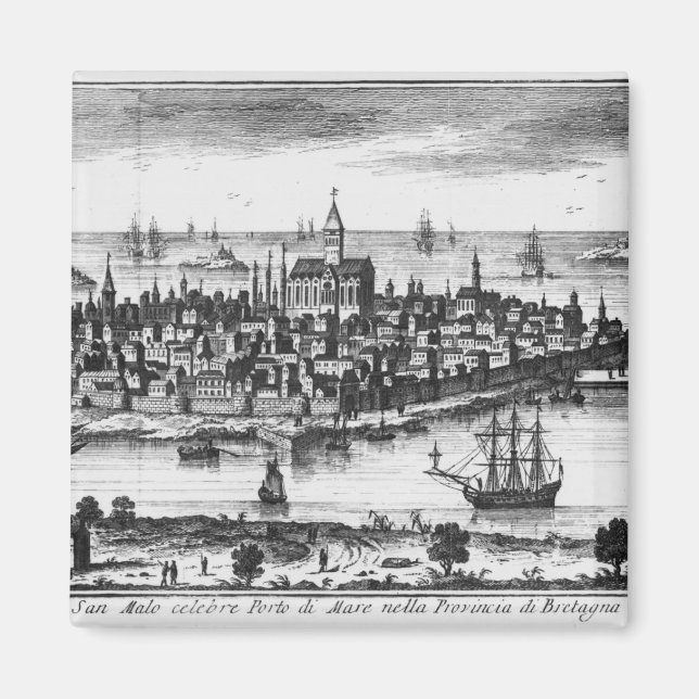 Imán Vista de St. Malo (Frente)