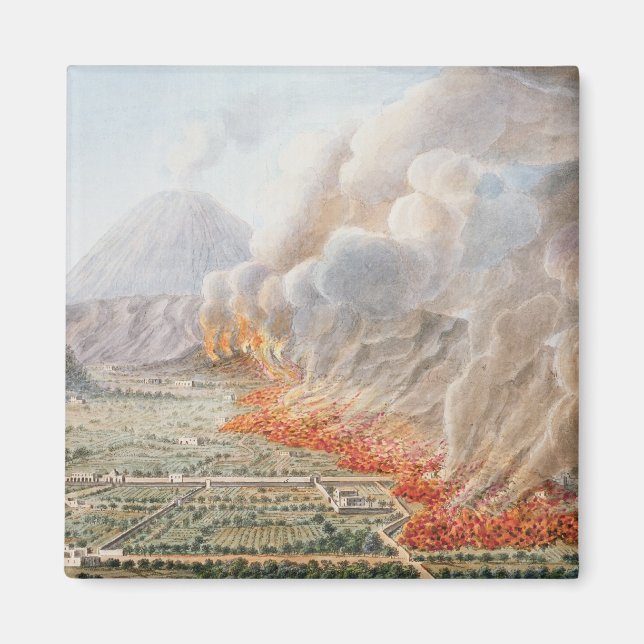 Imán Vista de una erupción del Monte Vesubio que comenz (Frente)