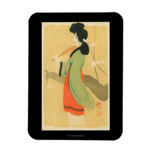 Imán Vista de una mujer japonesa en París, París, Franc