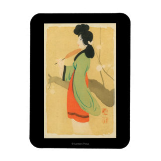 Imán Vista de una mujer japonesa en París, París, Franc