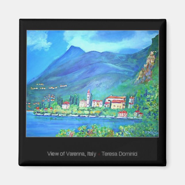 Imán Vista de Varenna, Italia Magnet (Frente)