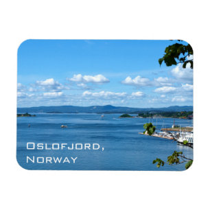 Imán Vista de verano de Oslofjord desde Oslo, Noruega