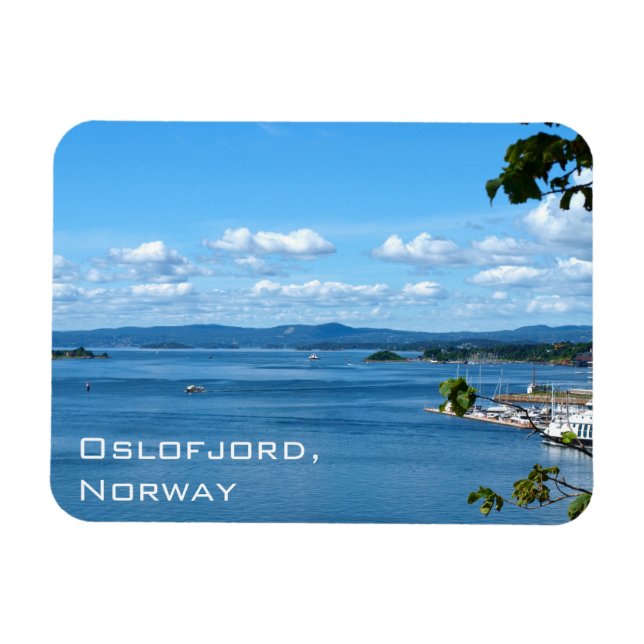 Imán Vista de verano de Oslofjord desde Oslo, Noruega (Horizontal)