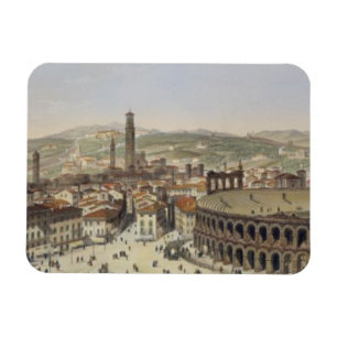 Imán Vista de Verona, grabada por L. Cherbuin (en del
