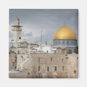 Imán Vista de Western Wall Plaza, tarde en la tarde