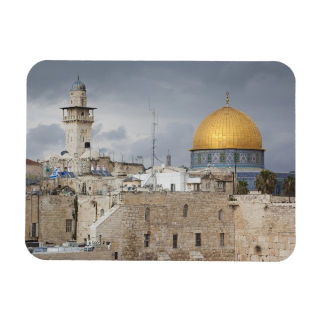 Imán Vista de Western Wall Plaza, tarde en la tarde (Horizontal)