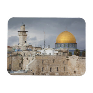 Imán Vista de Western Wall Plaza, tarde por la tarde