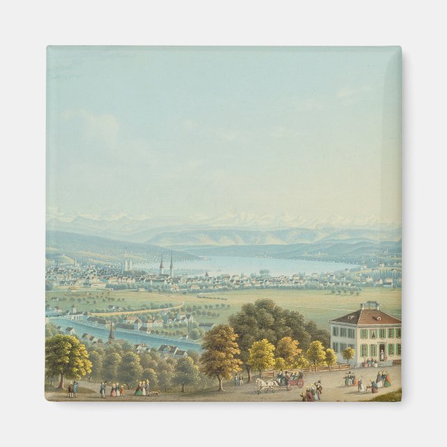 Imán Vista de Zurich, c.1840 (w/c) (Frente)