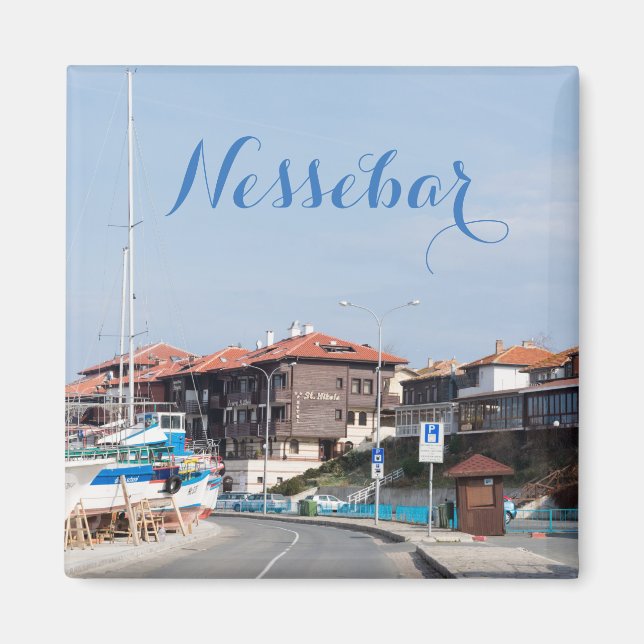 Imán Vista del casco antiguo de Nesebur (Frente)