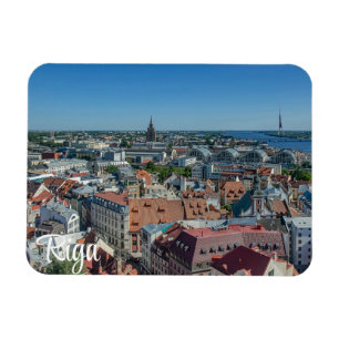 Imán Vista del casco antiguo de Riga desde arriba