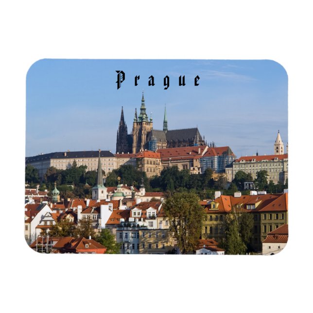 Imán Vista del casco antiguo y del castillo de Praga, R (Horizontal)